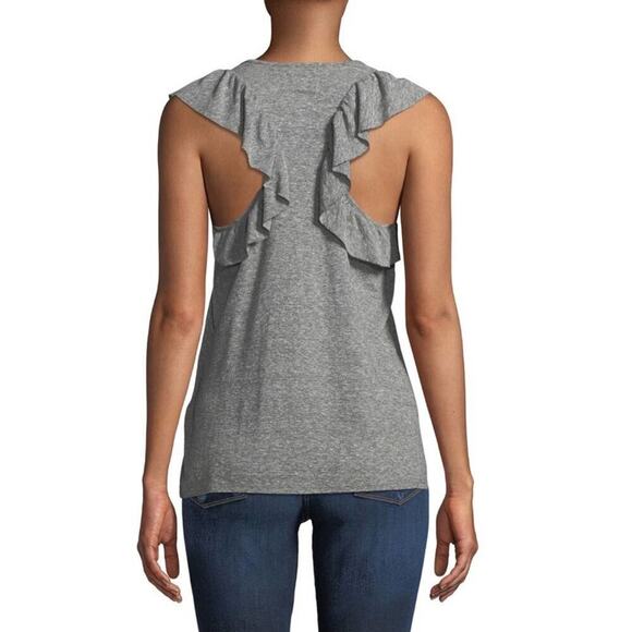 Current/Elliott Cadence Scoop-Neck Racerback Tank with Ruffle Sleeves - Picture 2 of 5